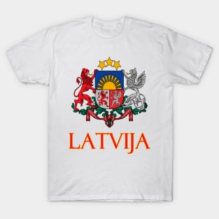 Latvia - Coat of Arms Design (Latvian Text) T-Shirt